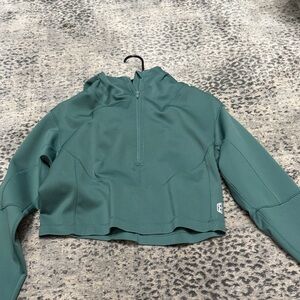 Green Cropped Hoodie